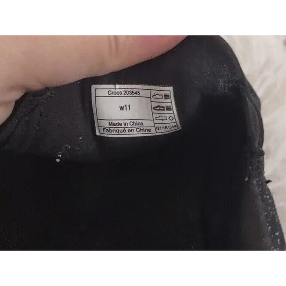 Crocs Citilane 203545 Womens Sz 11 Black Sparkle Slip On Comfort Fabric - Picture 8 of 9